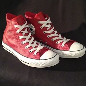 chuck taylor red leather